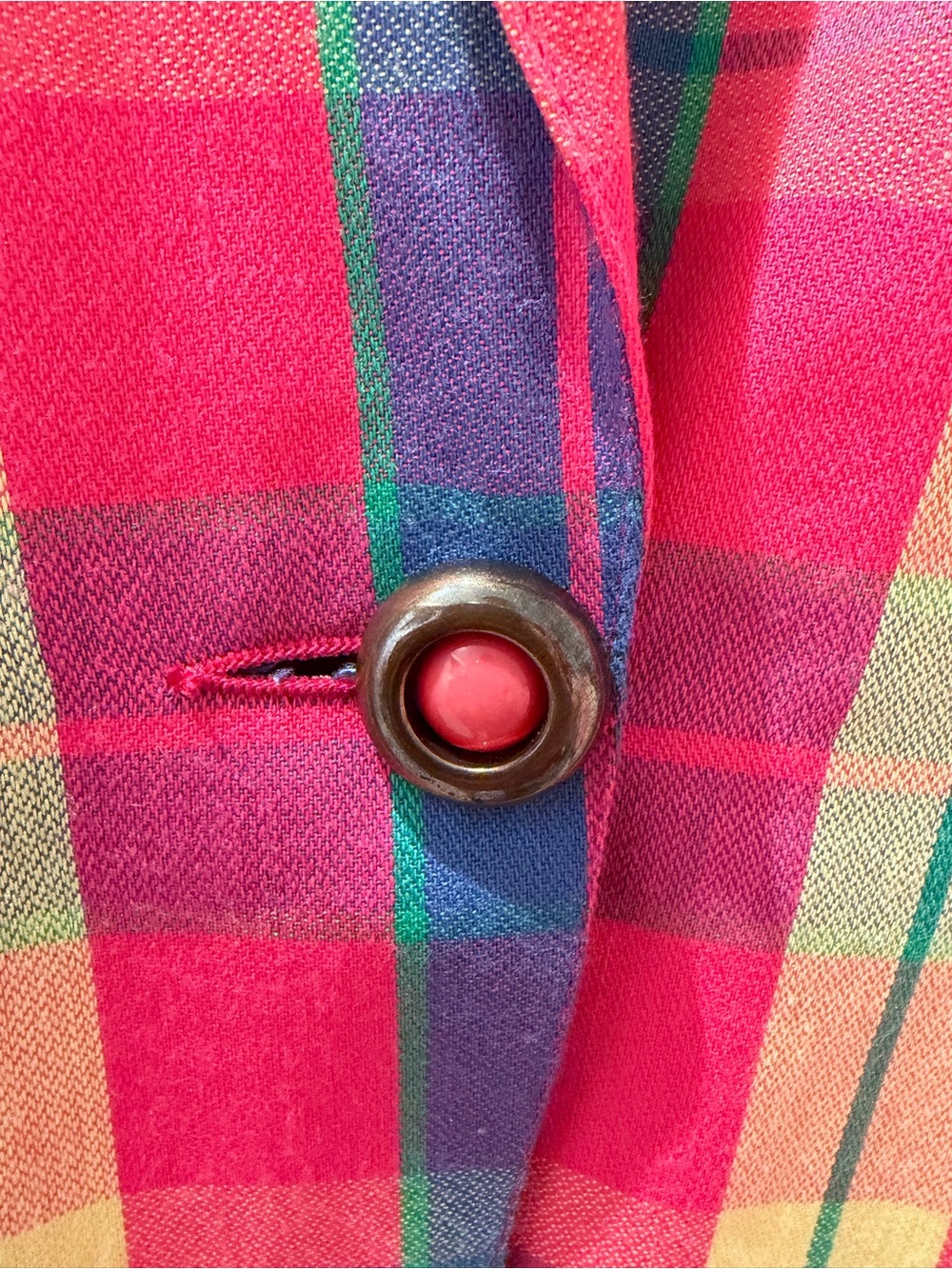 Ziba Petite Vintage Colourful Plaid Blazer Sz 6 | Bold Statement Jacket - Picture 4 of 6